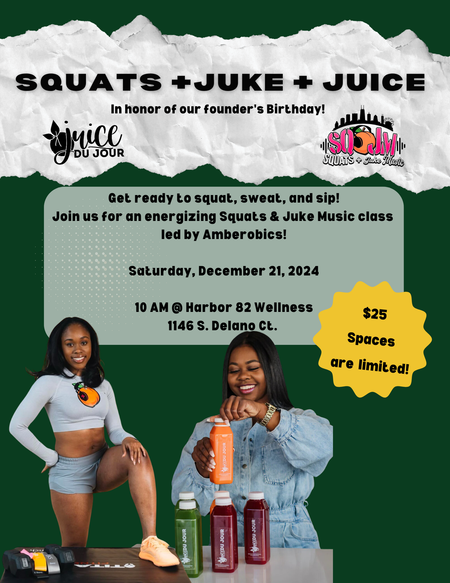 SQUATS + JUKE + JUICE w/ Juice du Jour @10 AM